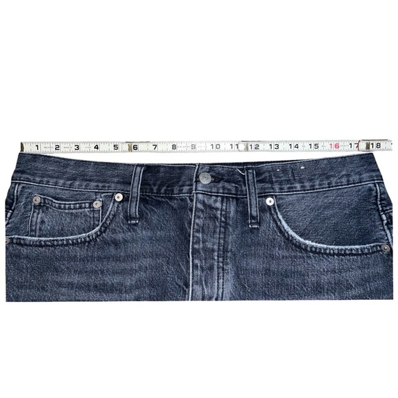 Madewell Relaxed Denim Shorts Faded Black Color Raw Hem - Picture 8 of 11